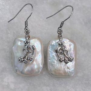Keshi Pearl Sterling Silver Dangle Earring